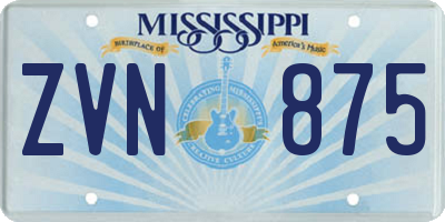 MS license plate ZVN875