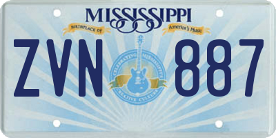 MS license plate ZVN887