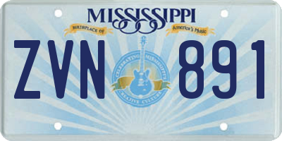 MS license plate ZVN891