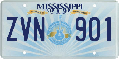 MS license plate ZVN901