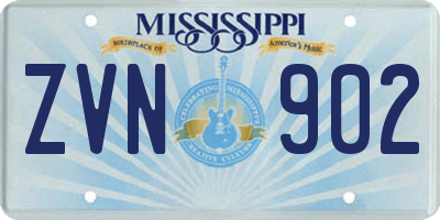 MS license plate ZVN902