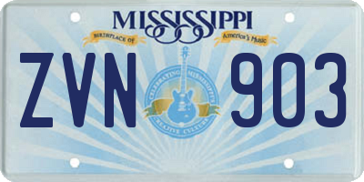 MS license plate ZVN903