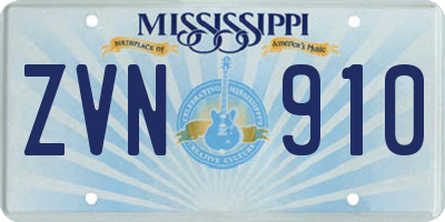 MS license plate ZVN910