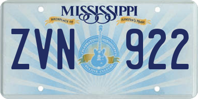 MS license plate ZVN922