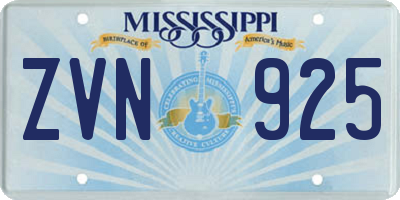 MS license plate ZVN925