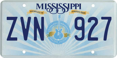 MS license plate ZVN927