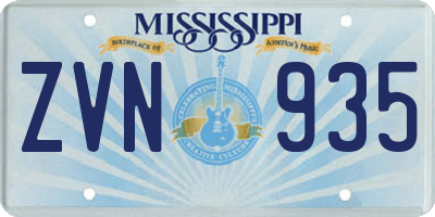 MS license plate ZVN935