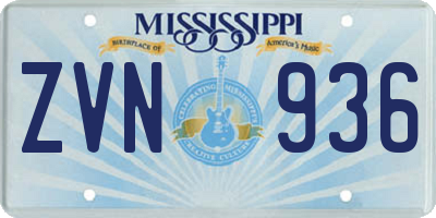 MS license plate ZVN936