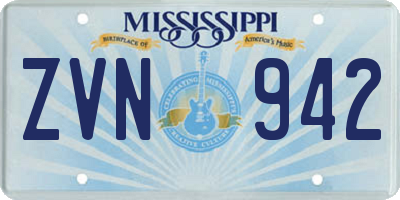 MS license plate ZVN942