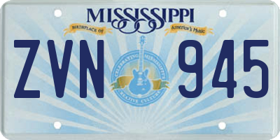MS license plate ZVN945