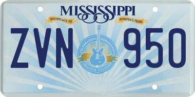 MS license plate ZVN950