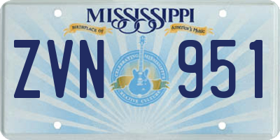MS license plate ZVN951