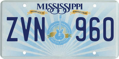 MS license plate ZVN960