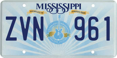 MS license plate ZVN961