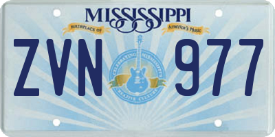 MS license plate ZVN977