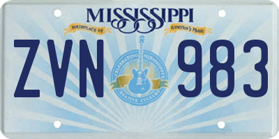MS license plate ZVN983