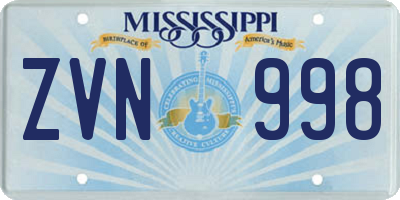 MS license plate ZVN998
