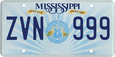 MS license plate ZVN999