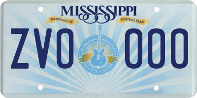 MS license plate ZVO000