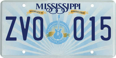 MS license plate ZVO015