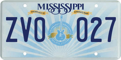 MS license plate ZVO027