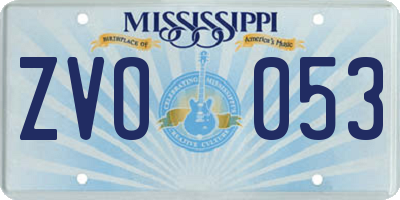 MS license plate ZVO053