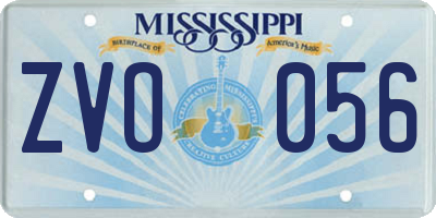 MS license plate ZVO056