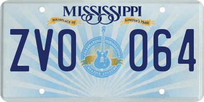 MS license plate ZVO064
