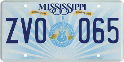 MS license plate ZVO065