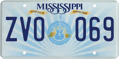 MS license plate ZVO069