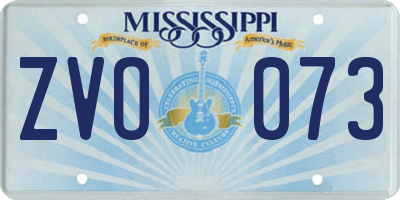 MS license plate ZVO073