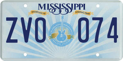 MS license plate ZVO074