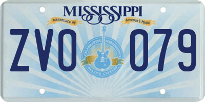MS license plate ZVO079