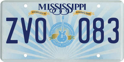 MS license plate ZVO083