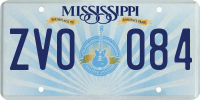 MS license plate ZVO084