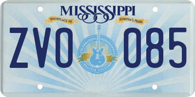 MS license plate ZVO085