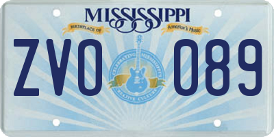 MS license plate ZVO089