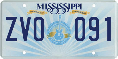 MS license plate ZVO091