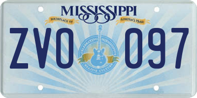 MS license plate ZVO097