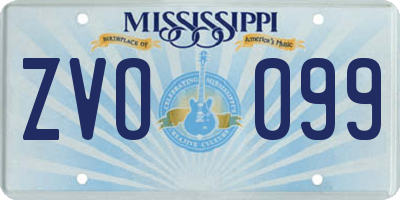 MS license plate ZVO099