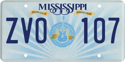 MS license plate ZVO107