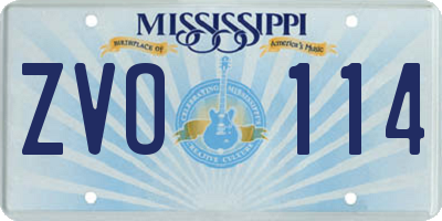 MS license plate ZVO114