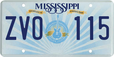 MS license plate ZVO115
