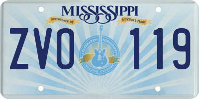 MS license plate ZVO119