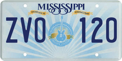 MS license plate ZVO120