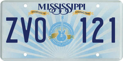 MS license plate ZVO121