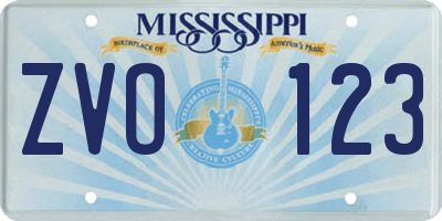 MS license plate ZVO123