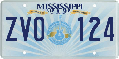 MS license plate ZVO124