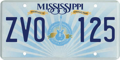 MS license plate ZVO125