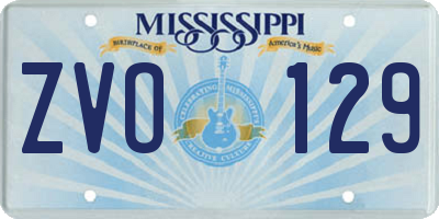 MS license plate ZVO129